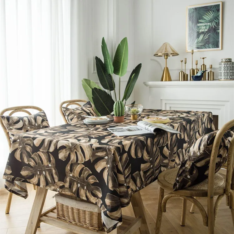 Кофейные скатерти с узором "Листья" Tafel Hoes Nappe непроницаемые Linge De обеденный стол покрытие кухня домашний декор Mantel Mesa - Цвет: As Picture