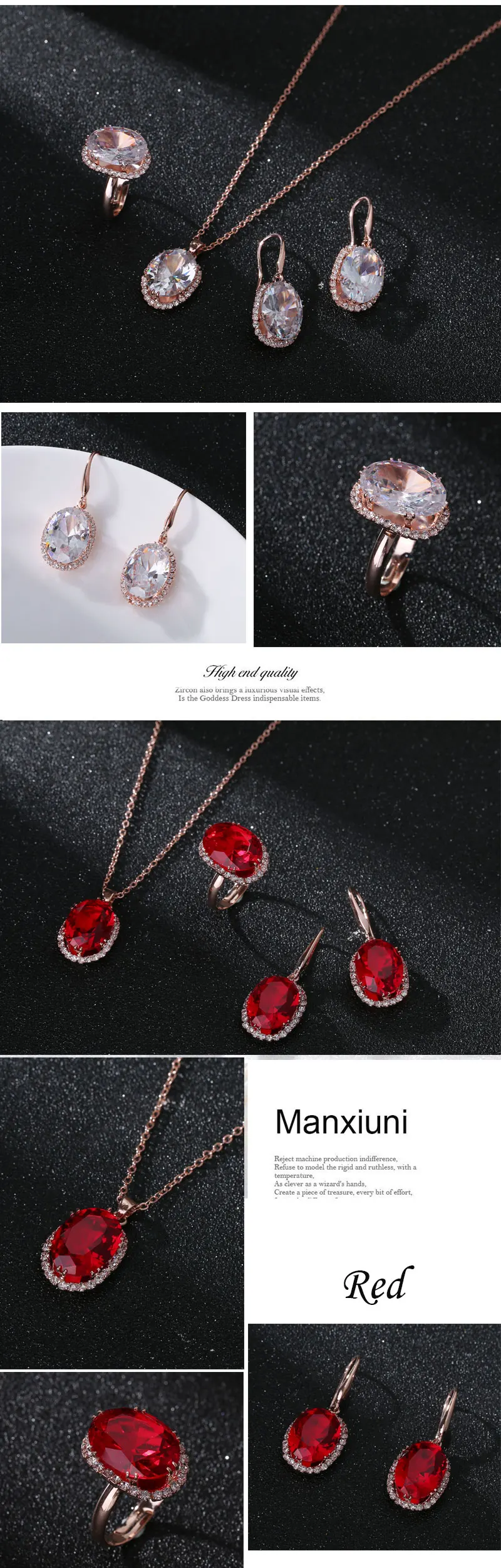 parure bijoux femme, Модные Ювелирные наборы, кубический циркон, массивное ожерелье и серьги, кольца, свадебные ювелирные изделия для женщин, подарок