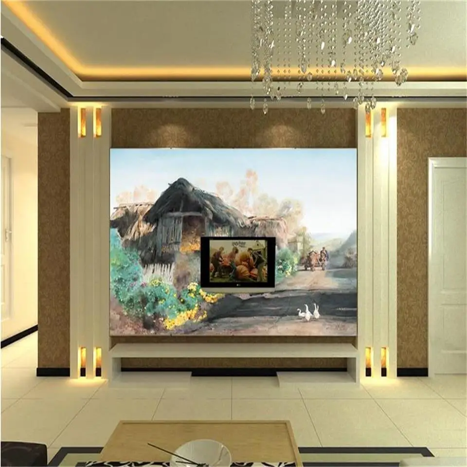 

Фото обои на заказ 3d росписи гостиной осенний фермер пейзаж живопись Диван ТВ Фон нетканые обои для стены 3d