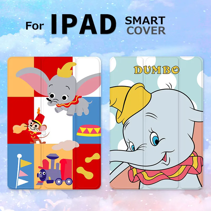 Мультфильм Дамбо Чехол-книжка на магнитной застежке чехол для ipad Air Pro 9,7 10,5 11 10,2 12,9 Мини-Платье на возраст 2, 3, 4, 5, планшетный ПК чехол для ipad 9,7