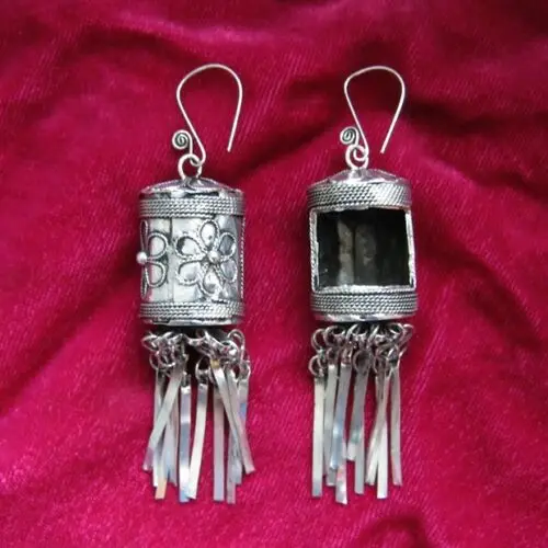 Китайские Этнические Мяо серебряные ручной работы DIY аксессуары серьги с