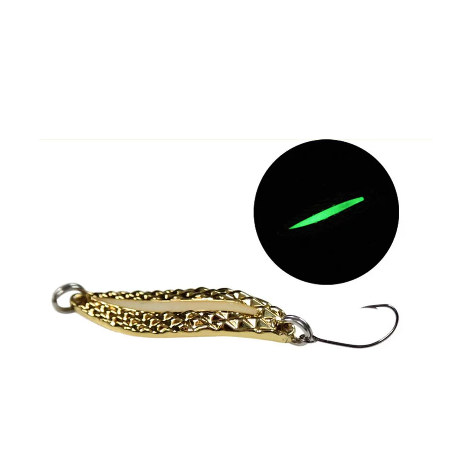 10PCS/BOX Metal VIB Luminous Leech Hook Fidget Spinners Spoon Angling Hard Baits Night Fishing Tackle | Спорт и развлечения