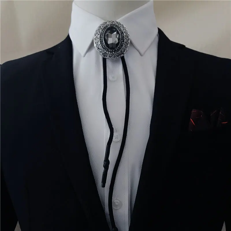 Rhinestone Bolo Tie Элегантный британский Западный Американский ковбой для мужчин и женщин ожерелье Боло галстук аксессуары Винтаж Сплав Блеск Кристалл Стразы галстук - Цвет: Rhinestone Bolo Tie