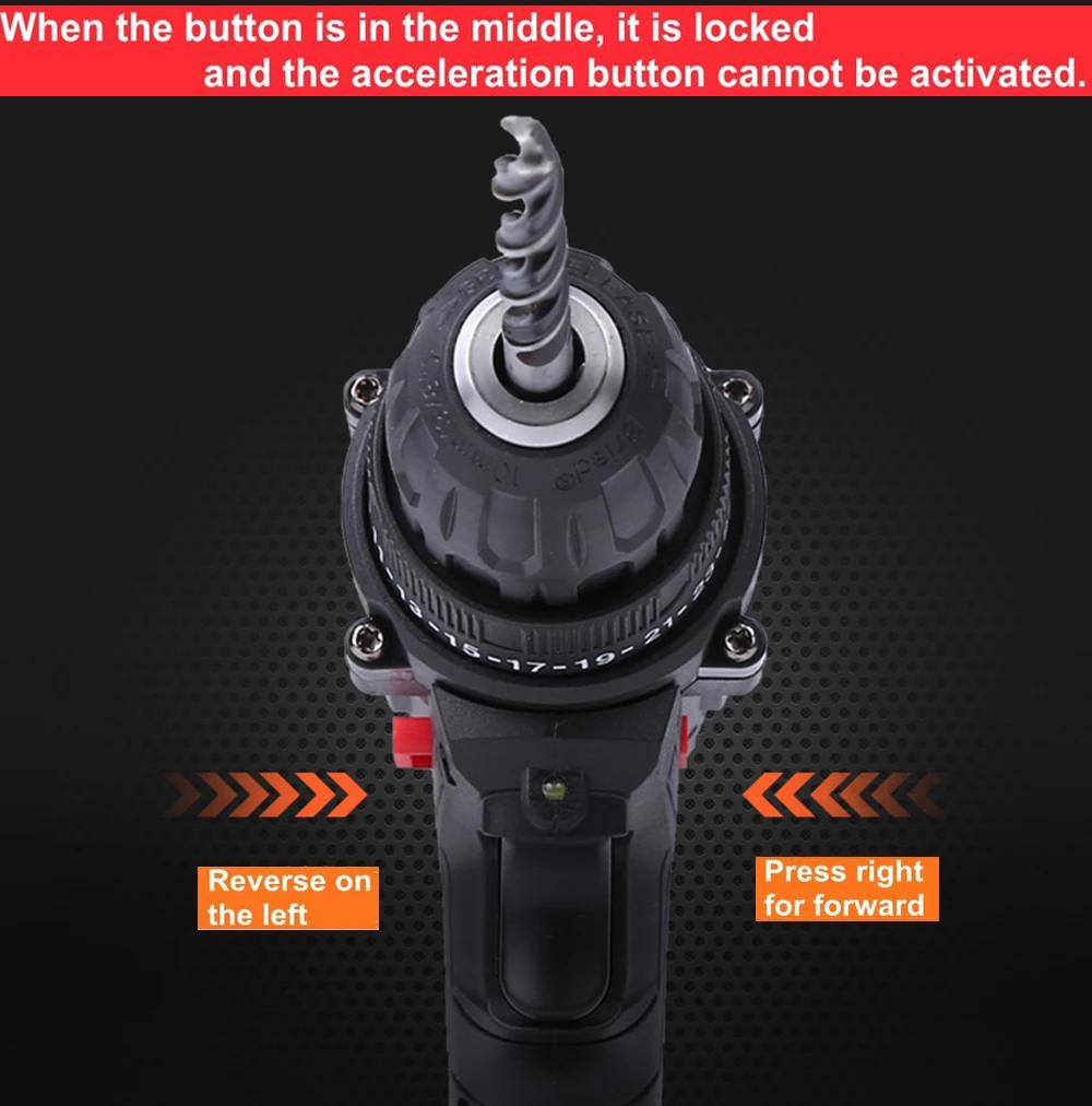 36V 50Nm 25-speed крутящий момент двойной скорости бесщеточный беспроводной электродрель отвертка молоток светодиодный освещение