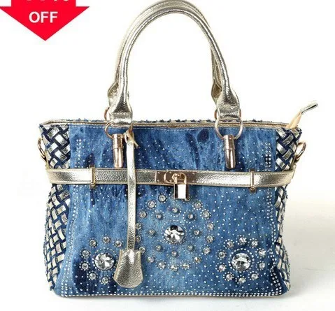 Лето 2017 модная женская сумка большие Наплечные сумки из ткани Оксфорд джинсовый