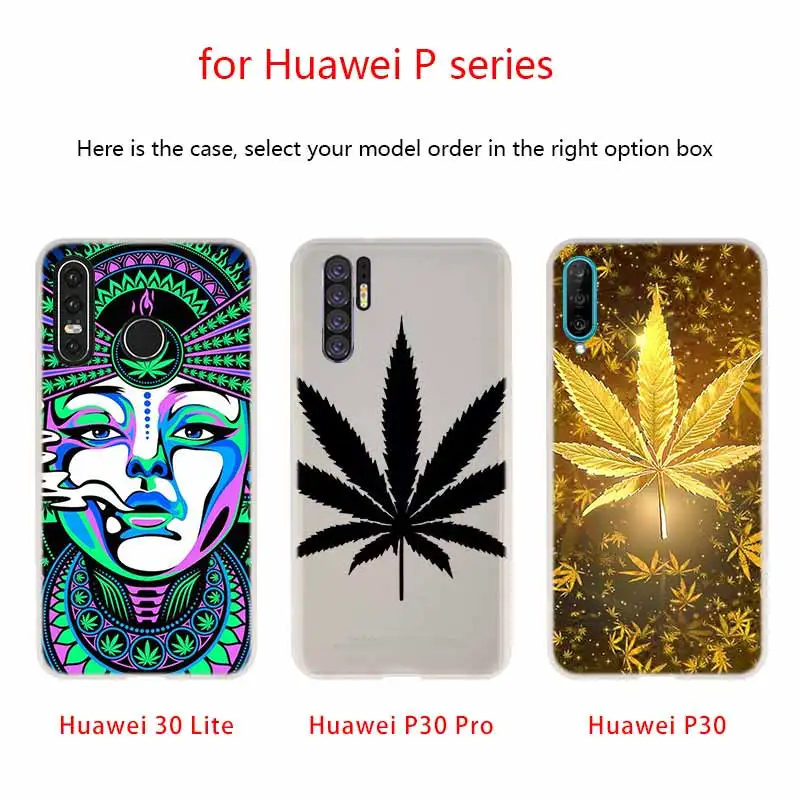 Новый чехол с психоделическим рисунком травы силиконовый мягкий для Huawei P50 P30 P40 P20