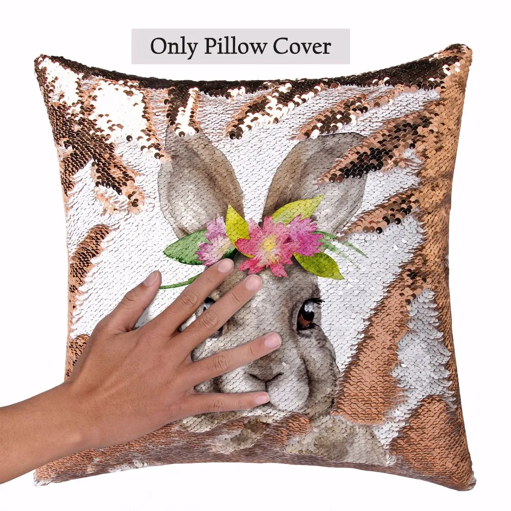 Decorative Double-sided Sequins Pillow Case Fashion Lovely Pillowcase Bed Home Covers Suede Cases 40x40 cm | Дом и сад