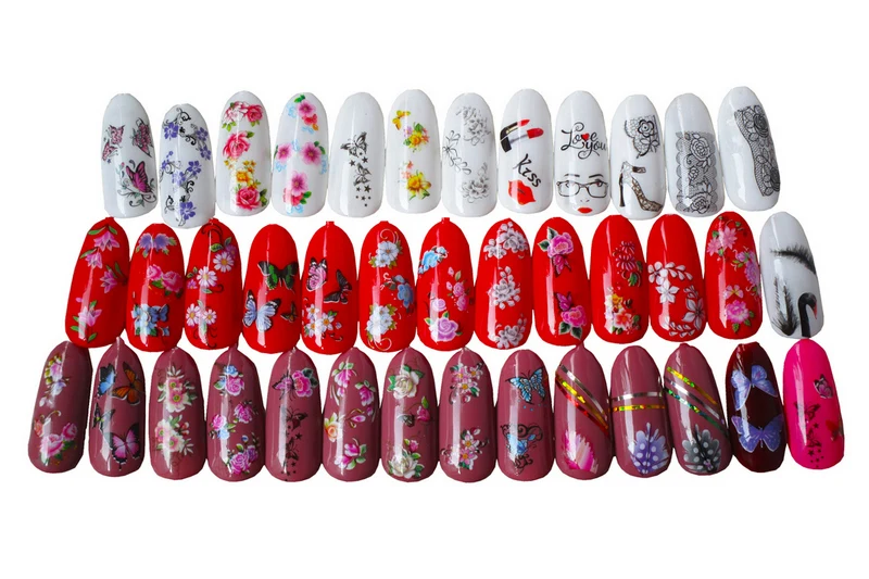 4 шт. наклейки для дизайна ногтей с цветочным узором|adhesive foil|flower nail decalsnail decals |