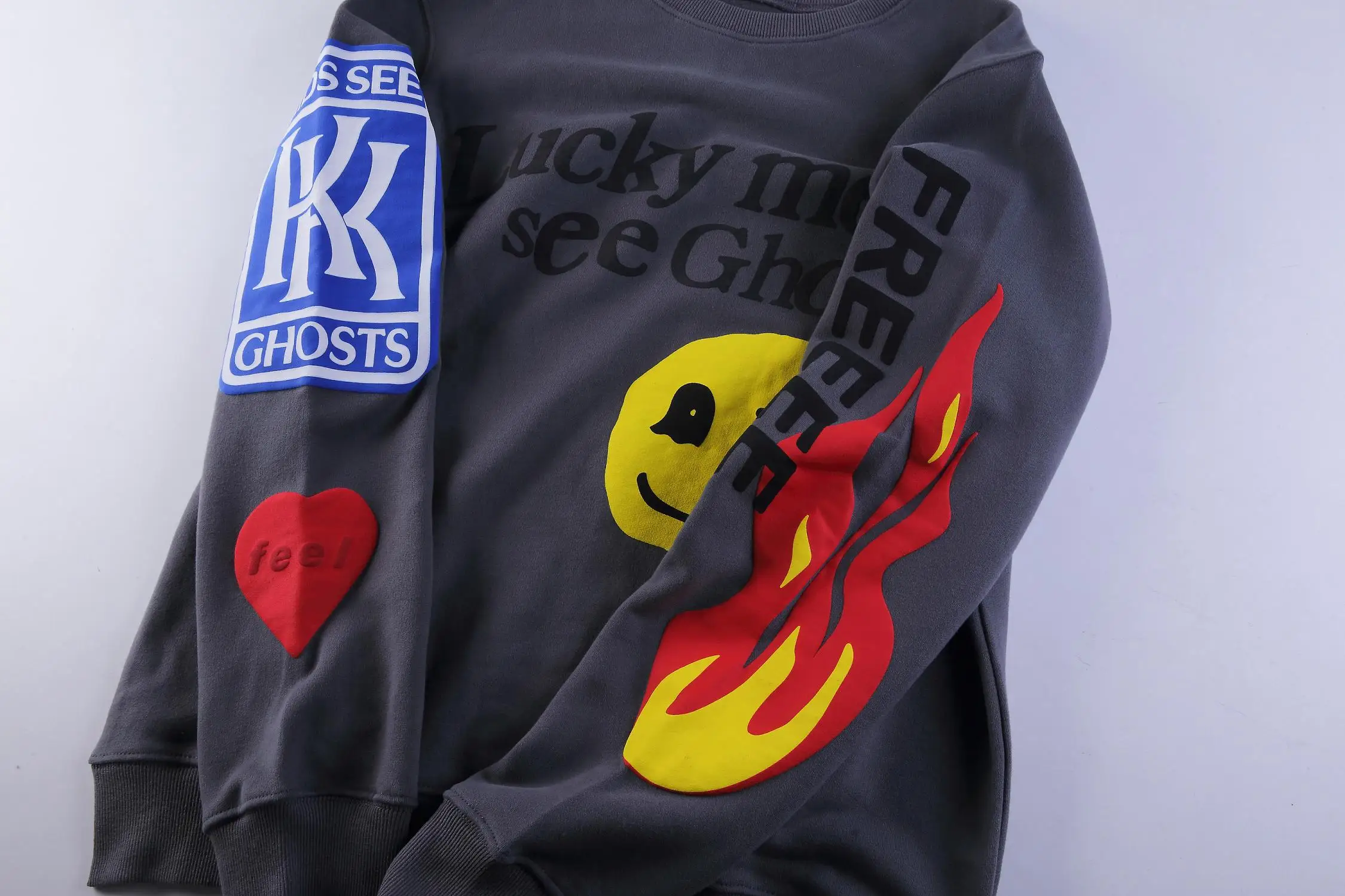 Kanye West/толстовки с капюшоном, улыбающееся лицо, Lucky Me KIDS SEE GHOSTS CFG, футболка на день рождения для мужчин и женщин, Рокки, толстовка с капюшоном, 1:1, высокое качество
