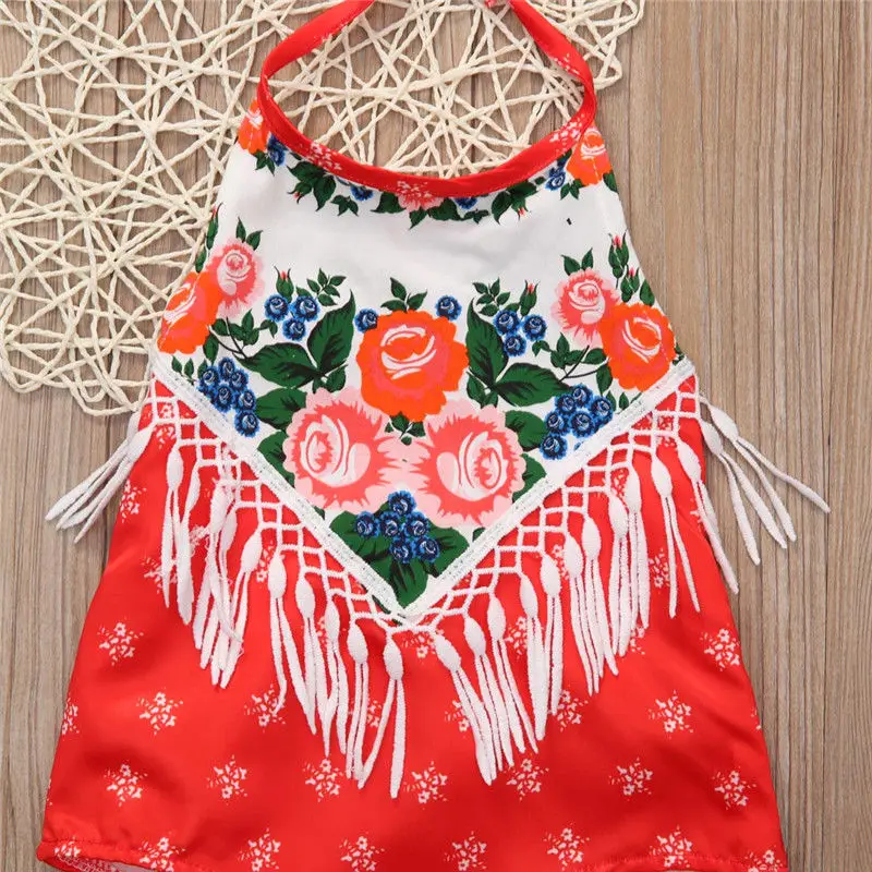 Модный комбинезон на бретельках без рукавов в китайском стиле для маленьких