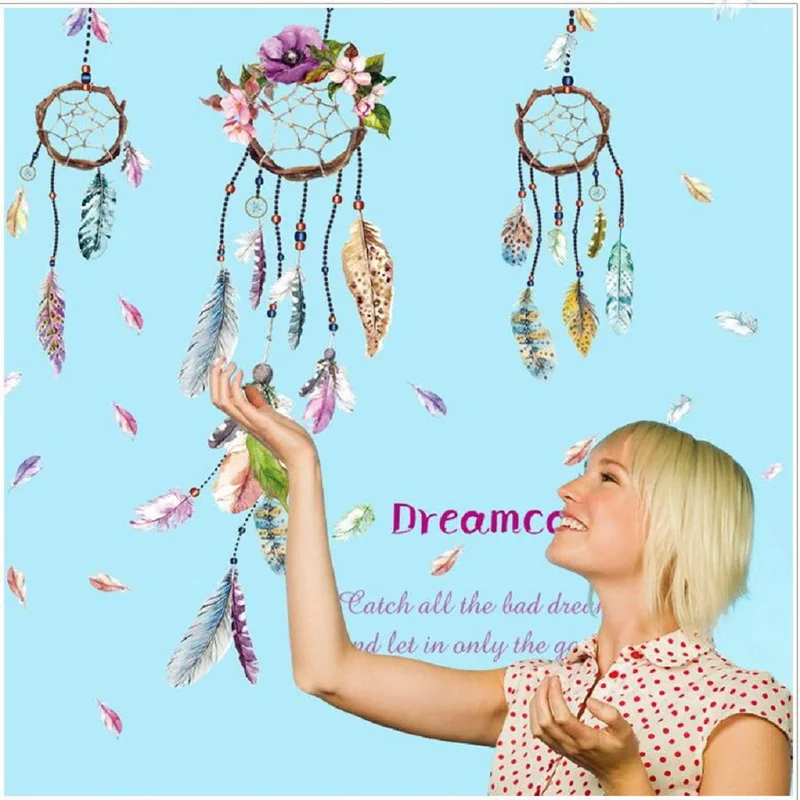 3 шт./компл. &quotмечта-ловить-Net&quot ПВХ Наклейки на стену гостиной Спальня стены