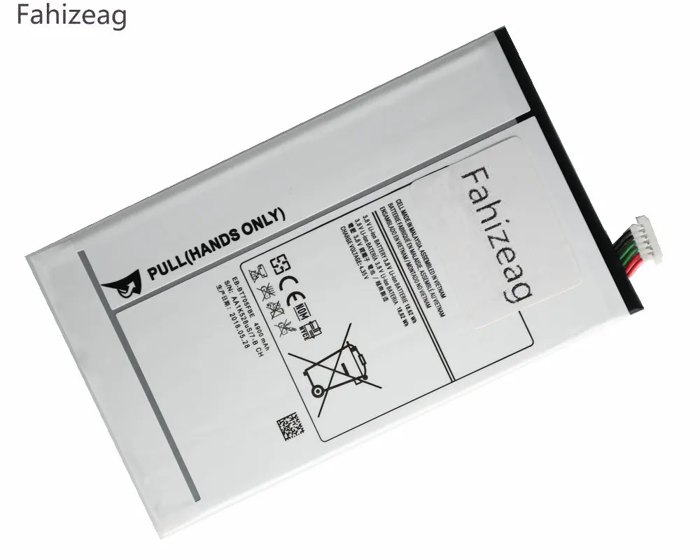 Fahizeag 2 шт. 4900 мАч сменный планшетный аккумулятор EB BT705FBE/EB BT705FBC для Samsung Galaxy Tab S 8 4 SM
