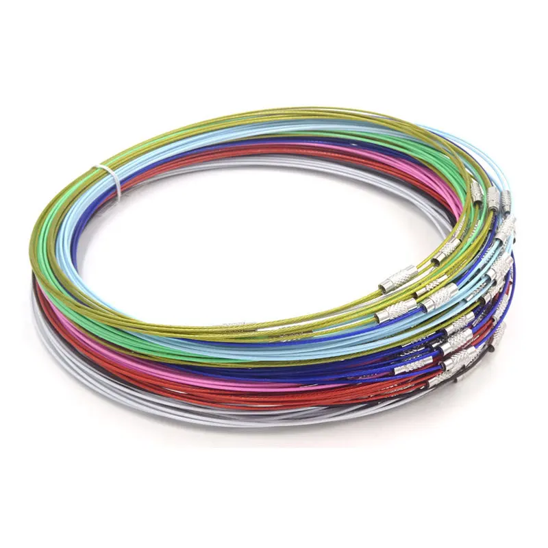 Wholesale 20pcs/lot 45cm Stainless Steel Wire Plated Color Collar Necklace For DIY Ms. choker Jewelry Accessories | Украшения и