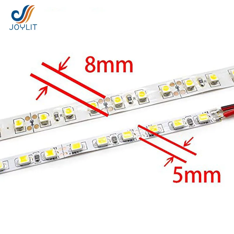 10 м/лот ультратонкая тонкая ширина 5 мм DC12v 24v Светодиодная лента 2835 SMD гибкая