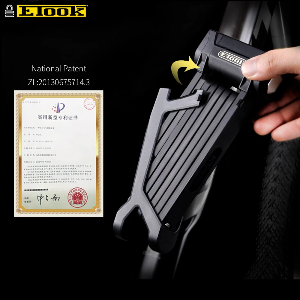 Etook Bicycle Lock Folding Mountain Bike Lock Strongest Anti Theft Heavy Duty Motorcycle Lock For Electric Bike ET590