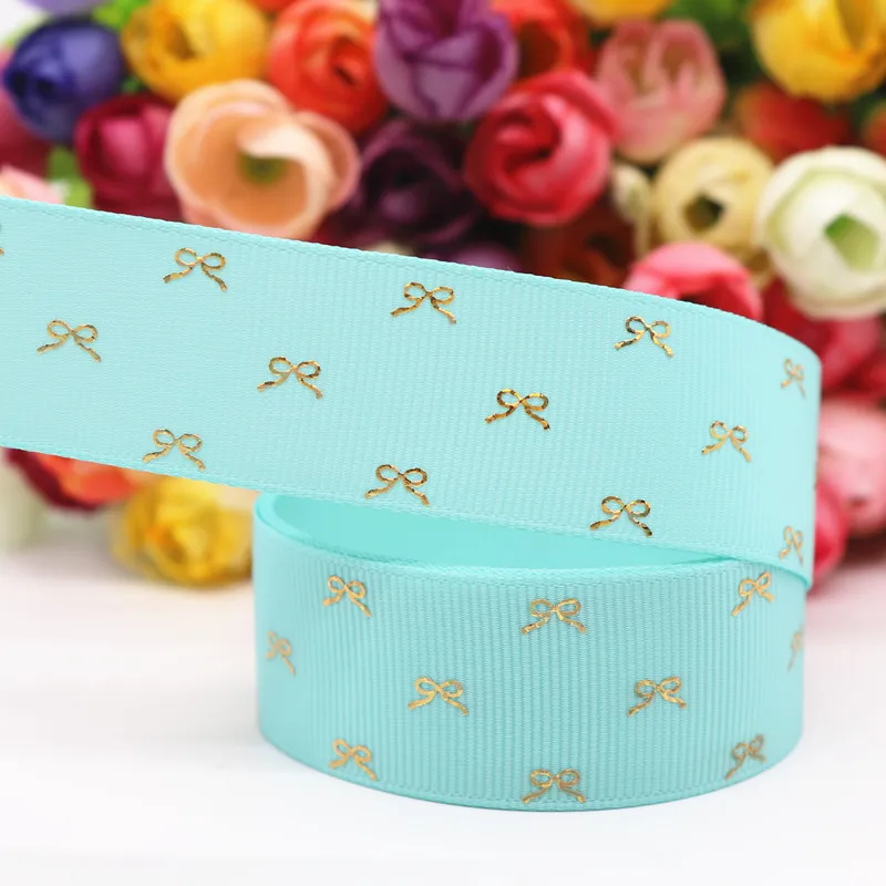 5 ярдов Grosgrain лента с золотым бантом печатная лента " 25 мм/1,5" 38 мм пробки для бутылок DIY ремесла аксессуары ручной работы M19060801