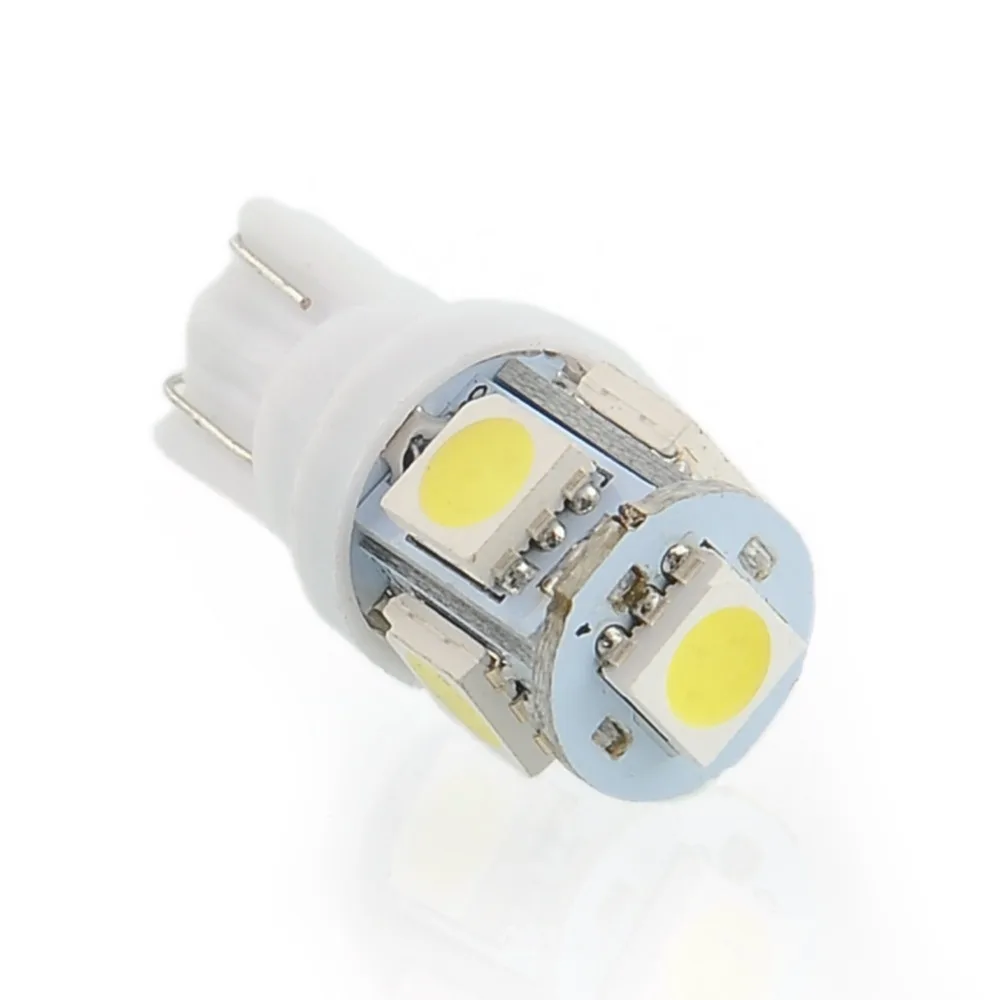 10x T10 Белый 5050 5 SMD светодиодный 12V W5W 194 автомобиля боковой хвост светильник лампа