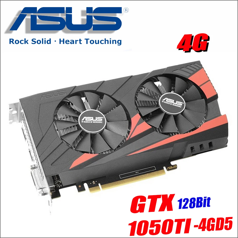 Б/у Видеокарта ASUS GTX 1050Ti 4 Гб 128 бит GDDR5 видеокарты для nVIDIA VGA карты Geforce GTX1050ti Hdmi Dvi игра 1050 750 ti