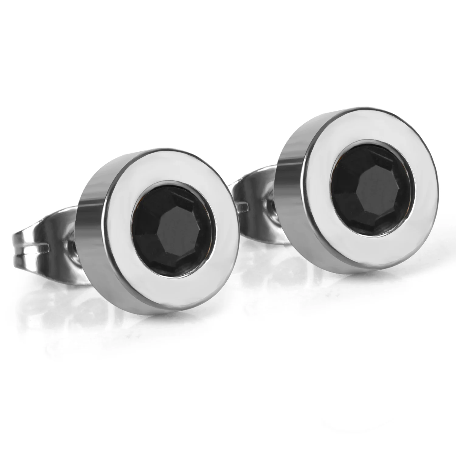 Женские круглые серьги гвоздики из нержавеющей стали с фианитом|earrings jewelry|stainless