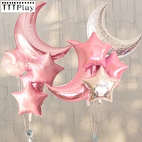 5pcs 18inch star foil balloons wedding party decoration supplies 1pc 36inch baby shower birthday party moon foil helium balloons