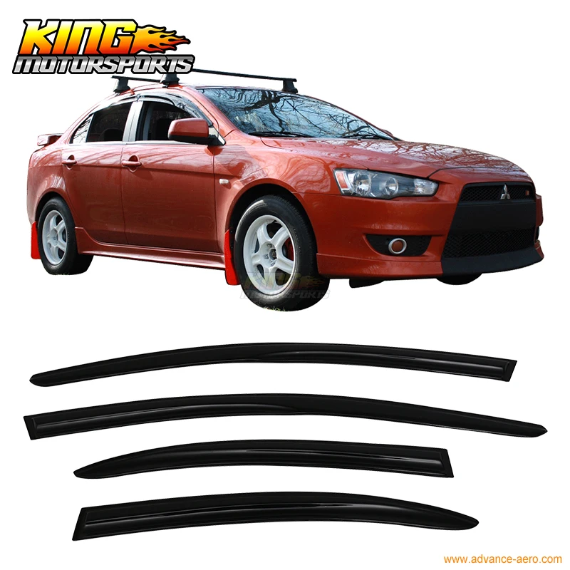 Подходит для Mitsubishi Lancer & Evo 2008 2015 дымчатые Aero JDM дефлекторы наклеиваются на оконные