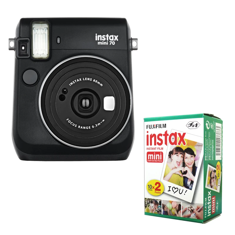 Камера моментальной печати Fujifilm Instax Mini 70 черная со стильным плечевым ремнем +