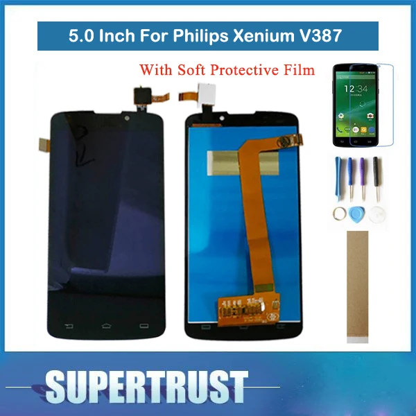 Оригинальный ЖК дисплей 5 0 дюйма для Philips Xenium V387 кодирующий преобразователь