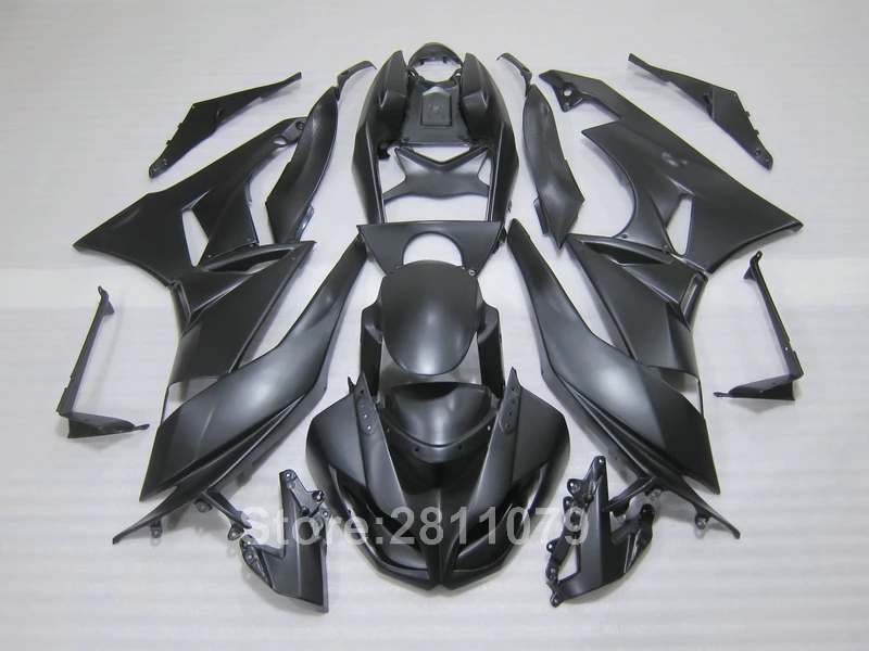 Горячая распродажа! Пластиковый обтекатель для Kawasaki Ninja ZX6R 09 10 11 12 матовый черный
