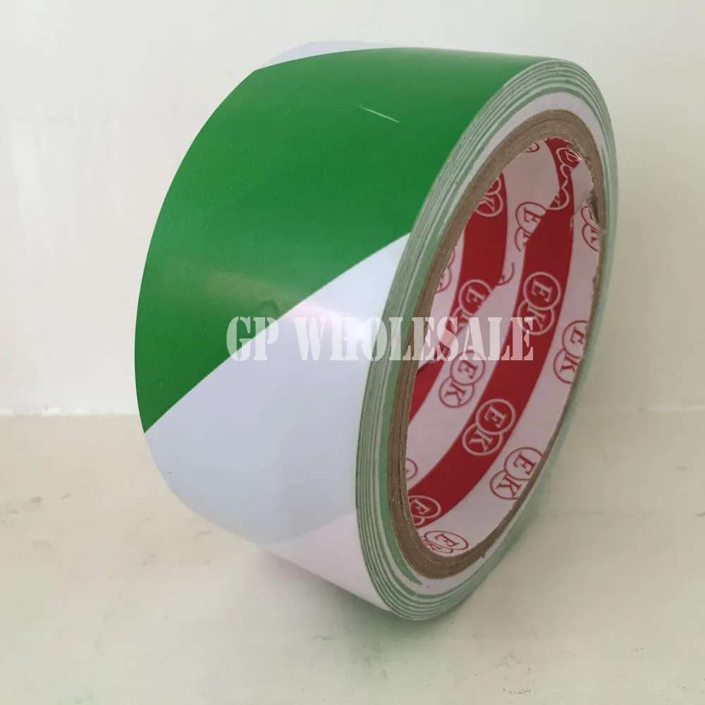 

1x 4.5cm * 15M Floor Warning Adhesive Tape /Work Area Caution Tape / Ground Attention Tape Abrasion-Proof Green/White #61