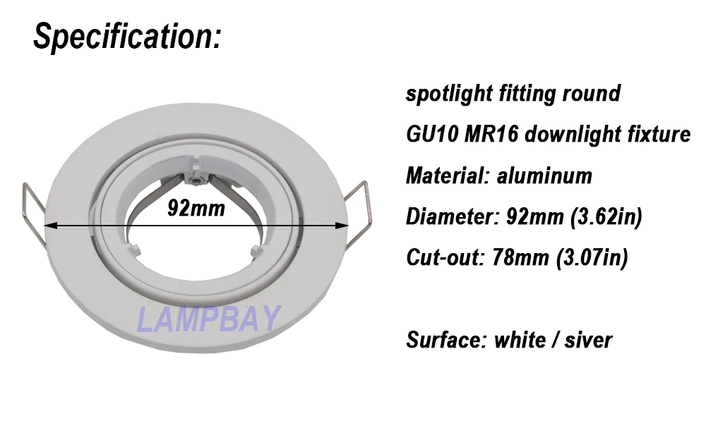 (10 шт. в упаковке) Бесплатная доставка серебристые/белые прожекторы GU10 MR16