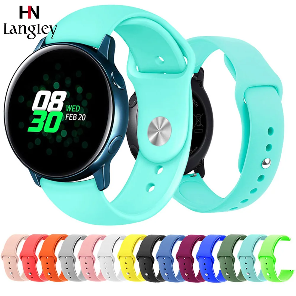 Ремешок силиконовый для Samsung Galaxy Active Watch 42 46 мм Gear S2 S3 20 22 мм|Ремешки часов| |