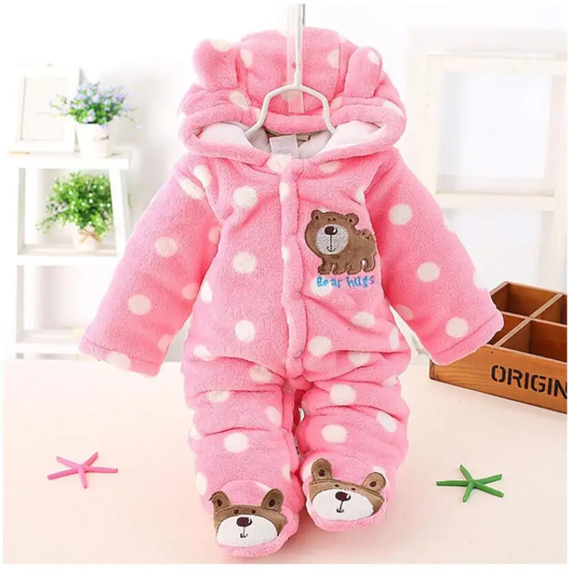 pink Новые носки для новорожденных милые пальто с капюшоном из хлопка детские комбинезоны для мальчиков зимняя одежда, спортивный костюм для девочек, Детский костюм комплект одежды Детское пальто одежда для малышей - Цвет: pink