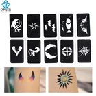 Трафареты для рисования на теле с блестками листы для аэрографии, трафареты для Временной Татуировки см, 10 шт., 3,6 шт.