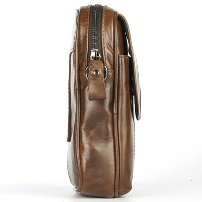 Мужские сумки через плечо из воловьей кожи с масляным воском чехол для сотового