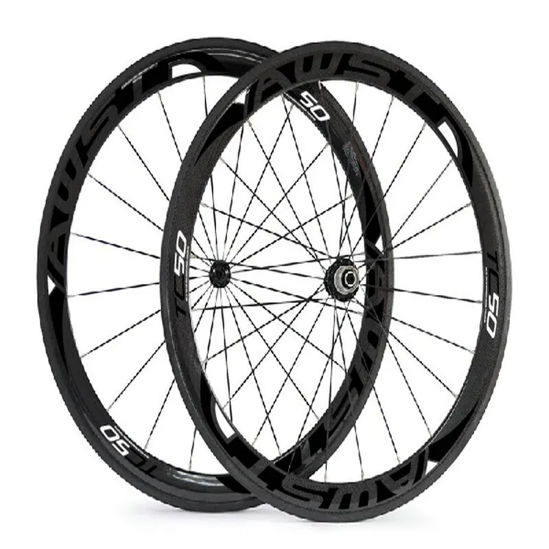 

1 year warranty 50mm bicycle carbon wheels 3k glossy clincher 700C road bike wheels basalt surface race bike wheels in stock