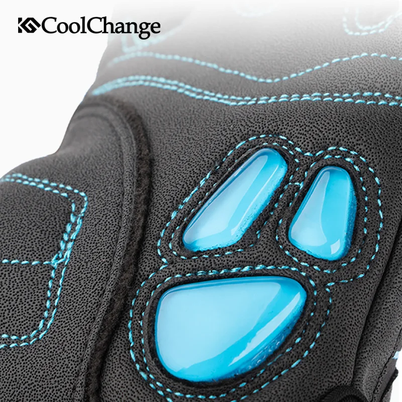 CoolChange Bicycle Gloves Winter Thermal Waterproof Bike Gloves Long Finger Touch Screen Wrist Buckle Cycling Gloves Men Women