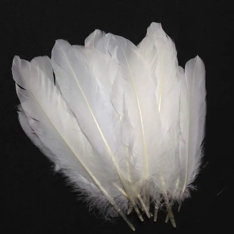 

Best Sale 100Pcs Per Set White Goose Feathers Home Celebrity Decoration 6-8 Inch DIY Arts & Crafts Toy Baby's Gift Free Shipping