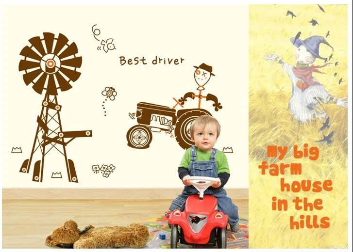 

Free hippingNew Cartoon HAPPY PASTURE Kids Nursery ZY6038Removable Decor Decals Home Mural