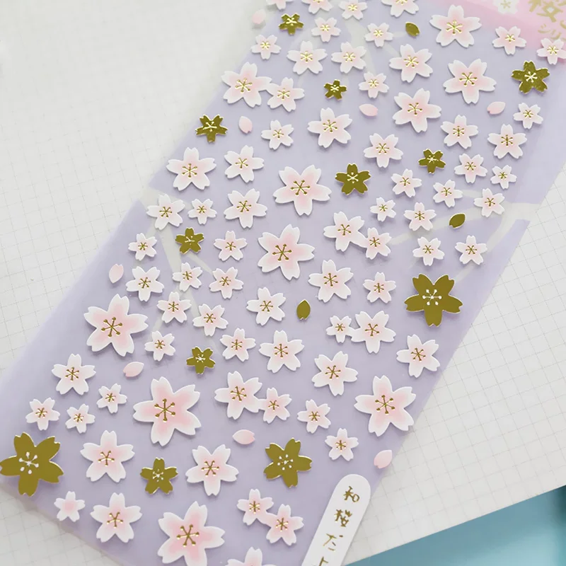 10X свежий розовый Сакура Цветет вишня DIY липкой мини-наклейки Канцелярские Декоративные ярлыком Школа канцелярских товаров