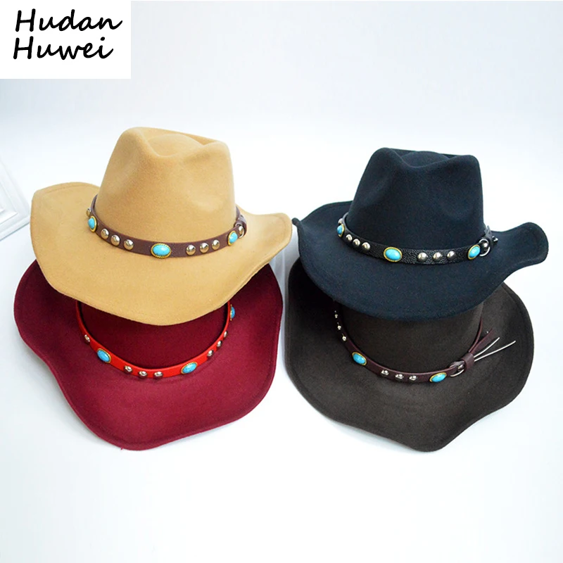 Осенне зимние шерстяные шляпы унисекс с пряжкой для ремня|cowboy hat|cowboy hat westerncowboy