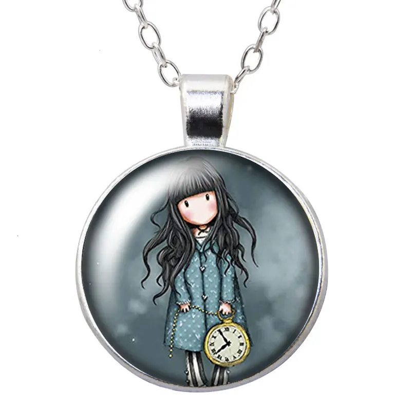 Принцесса София Девушки круглый кулон ожерелье 25 мм стекло кабошон для женщин Девушка ювелирные изделия подарок на день рождения 50 см