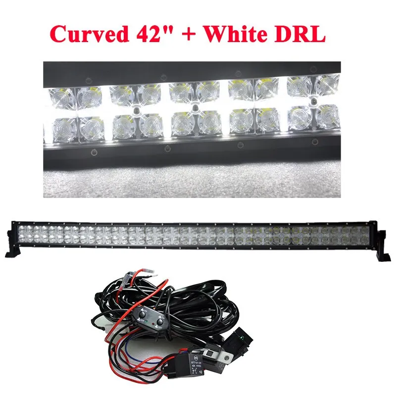 400W White(Wire Kit) CREK 7D 22 32 42 5" изогнутый внедорожный светодиодный рабочий светильник, 2 режима ATV 4x4 4WD светодиодный светильник для Jeep 4WD 4x4 внедорожный внедорожник ATV грузовик - Цвет: 400W White(Wire Kit)