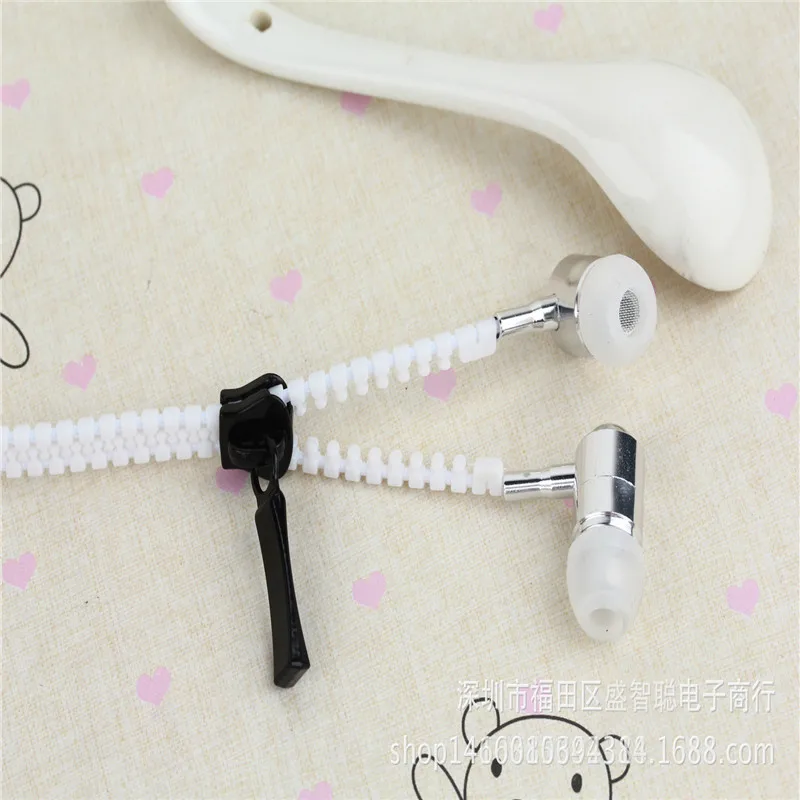 Zipper White Новая мода спортивные наушники гарнитура светящийся светильник светится в темноте металлические наушники в виде застежки-молнии с микрофоном для мобильного телефона TSLM1 - Цвет: Zipper White