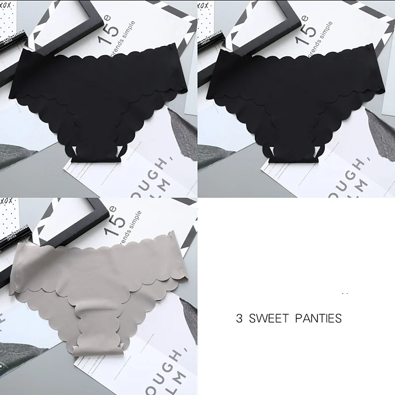 1 Gray 2 Black 3 шт., сексуальные трусики, женские бесшовные трусики, дамское нижнее белье, интимное женское нижнее белье для женщин, сексуальные трусы, женские бесшовные трусики - Цвет: 1 Gray 2 Black