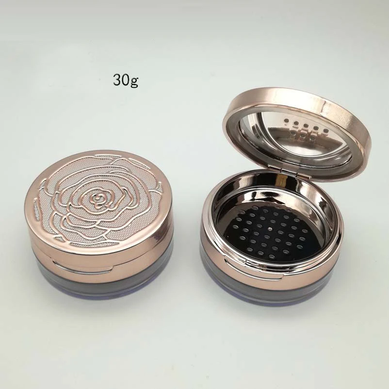 Пустая круглая двухслойная баночка для пудры 10 шт./лот 30 г розовая Золотая