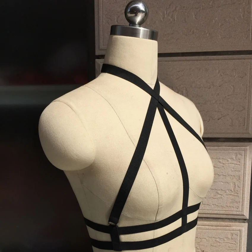 Летний стиль готический бюстгальтер для тела Harajuku эластичный пояс сексуальное