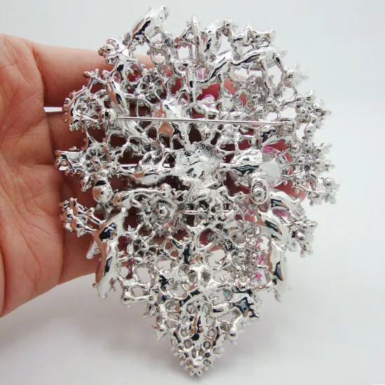 Модная стильная брошь в виде капли цветка 3 94 дюйма булавка кулон розовые стразы с