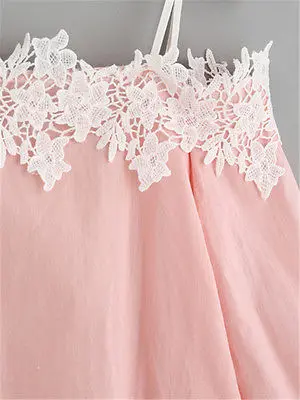 Модные женские летние кружевные блузки с открытыми плечами 2017 женская розовая