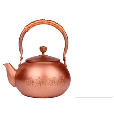 1.2L Медный чайник, японский стиль, чайник с фильтром из металла, большая емкость, чайник, посуда для напитков, костюм, пожарная электрическая спиртовая плита, 50 - Цвет: 1.2L