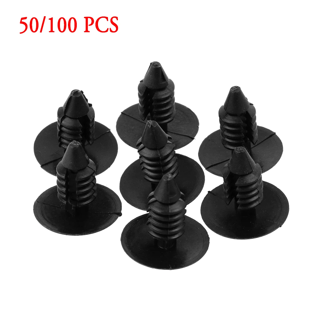 50/100PCS Auto Fastener 8mm*18mm Hole 20mm Dia Car Nylon Trim Boot Plastic Rivets Push Clip Fender Bumper Shield Retainer | Автомобили и